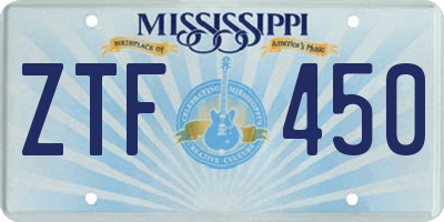MS license plate ZTF450