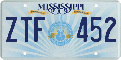 MS license plate ZTF452
