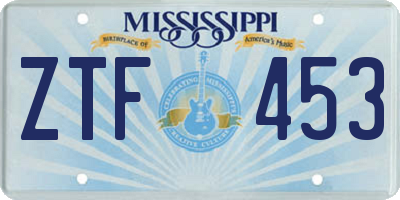 MS license plate ZTF453