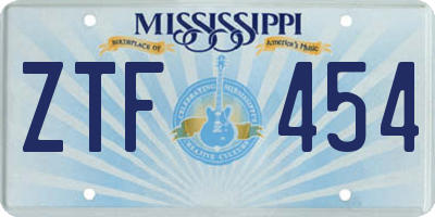 MS license plate ZTF454