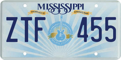 MS license plate ZTF455