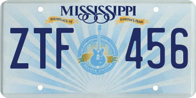 MS license plate ZTF456