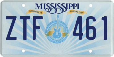 MS license plate ZTF461