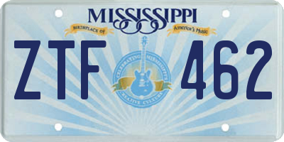 MS license plate ZTF462