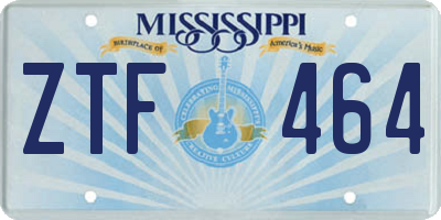 MS license plate ZTF464