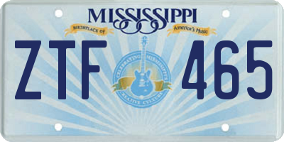 MS license plate ZTF465