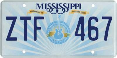 MS license plate ZTF467