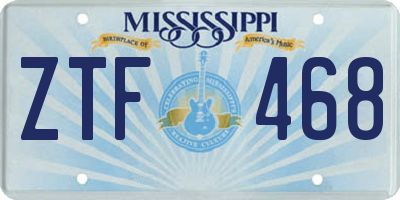 MS license plate ZTF468