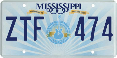 MS license plate ZTF474