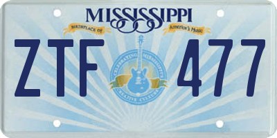 MS license plate ZTF477