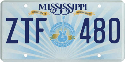 MS license plate ZTF480