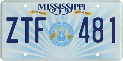 MS license plate ZTF481