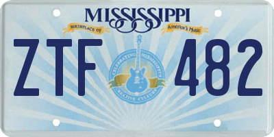 MS license plate ZTF482