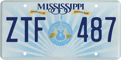 MS license plate ZTF487
