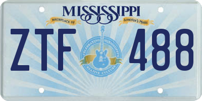 MS license plate ZTF488