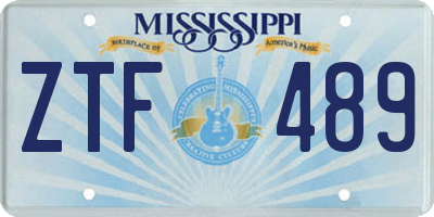 MS license plate ZTF489