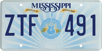 MS license plate ZTF491