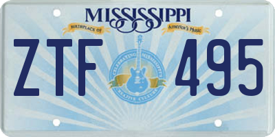 MS license plate ZTF495