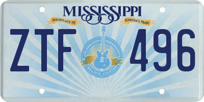 MS license plate ZTF496
