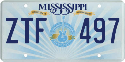 MS license plate ZTF497