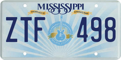MS license plate ZTF498