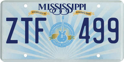 MS license plate ZTF499