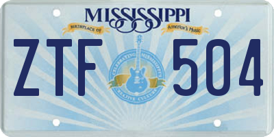 MS license plate ZTF504