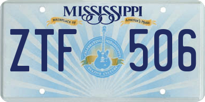 MS license plate ZTF506