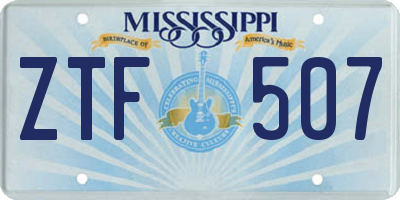 MS license plate ZTF507