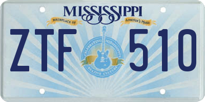MS license plate ZTF510