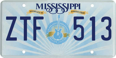 MS license plate ZTF513