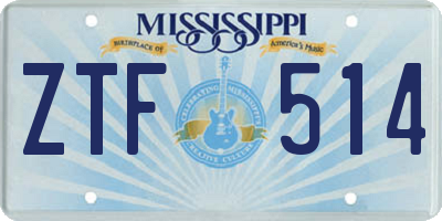 MS license plate ZTF514