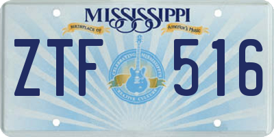 MS license plate ZTF516