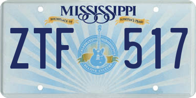 MS license plate ZTF517