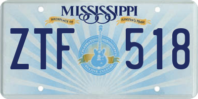 MS license plate ZTF518