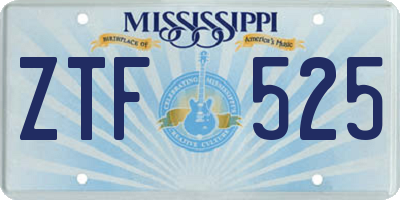 MS license plate ZTF525