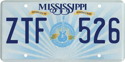MS license plate ZTF526