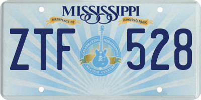 MS license plate ZTF528