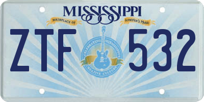 MS license plate ZTF532
