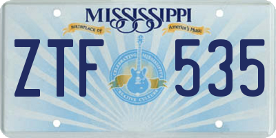 MS license plate ZTF535