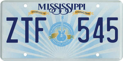 MS license plate ZTF545
