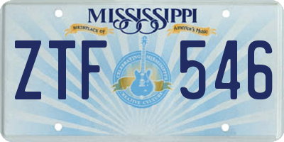 MS license plate ZTF546