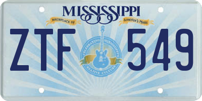 MS license plate ZTF549