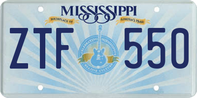 MS license plate ZTF550