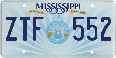 MS license plate ZTF552