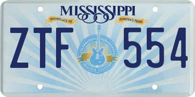 MS license plate ZTF554