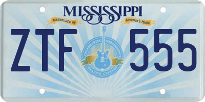 MS license plate ZTF555