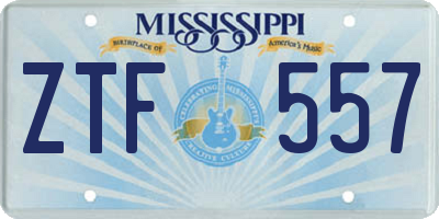 MS license plate ZTF557