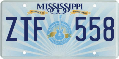MS license plate ZTF558