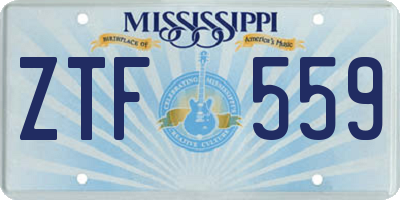 MS license plate ZTF559